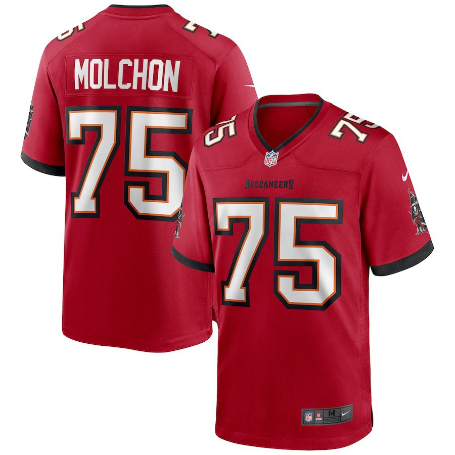 Men Tampa Bay Buccaneers 75 John Molchon Nike Red Game NFL Jersey